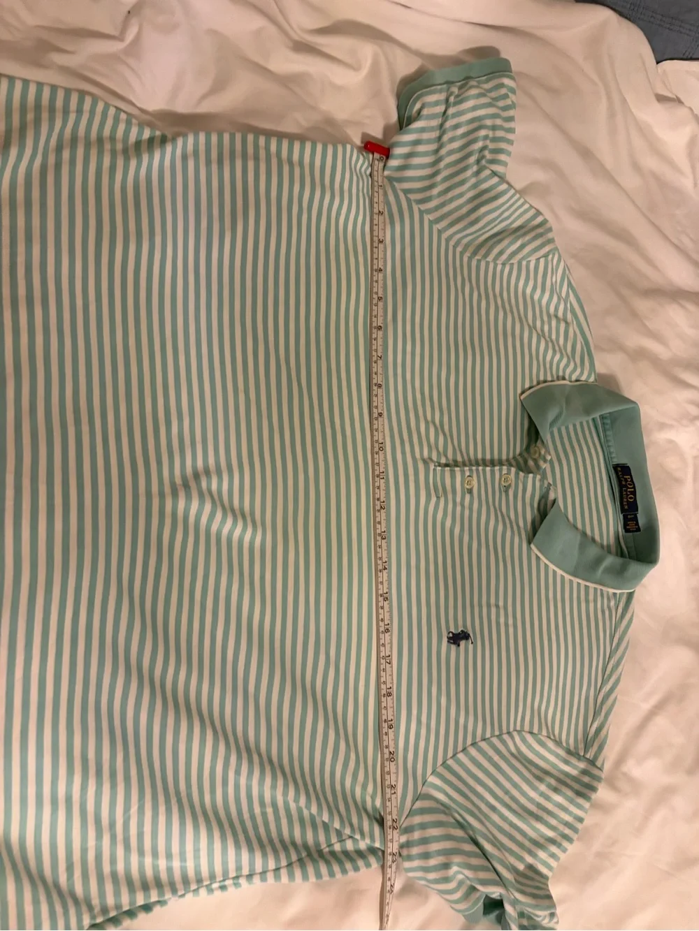 Polo‎ by Ralph Lauren Mint and White Striped Polo Shirt